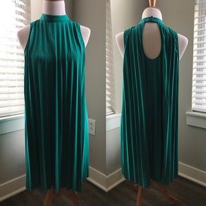 teal pleated anthro dress - size M - limited wear